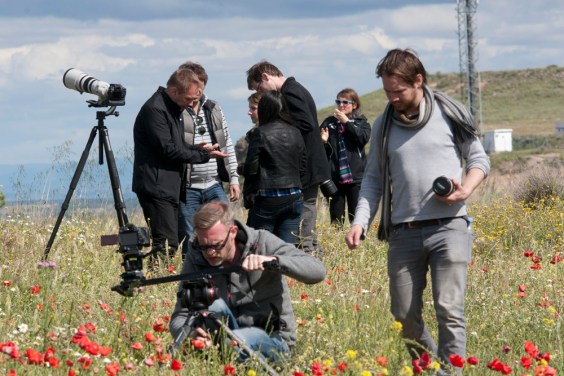 Amigo Productions team filming in Los Monegros steppelands.